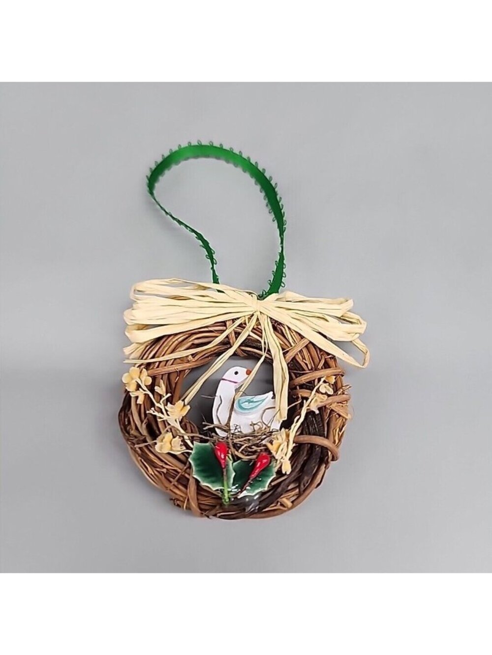 1985 Vintage Goose Christmas Mini Wreath Ornaments 80s